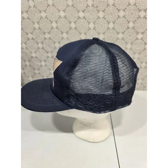 Vintage Truckers Keep America Strong Mesh Back Trucker Hat Navy Blue - Picture 3 of 7